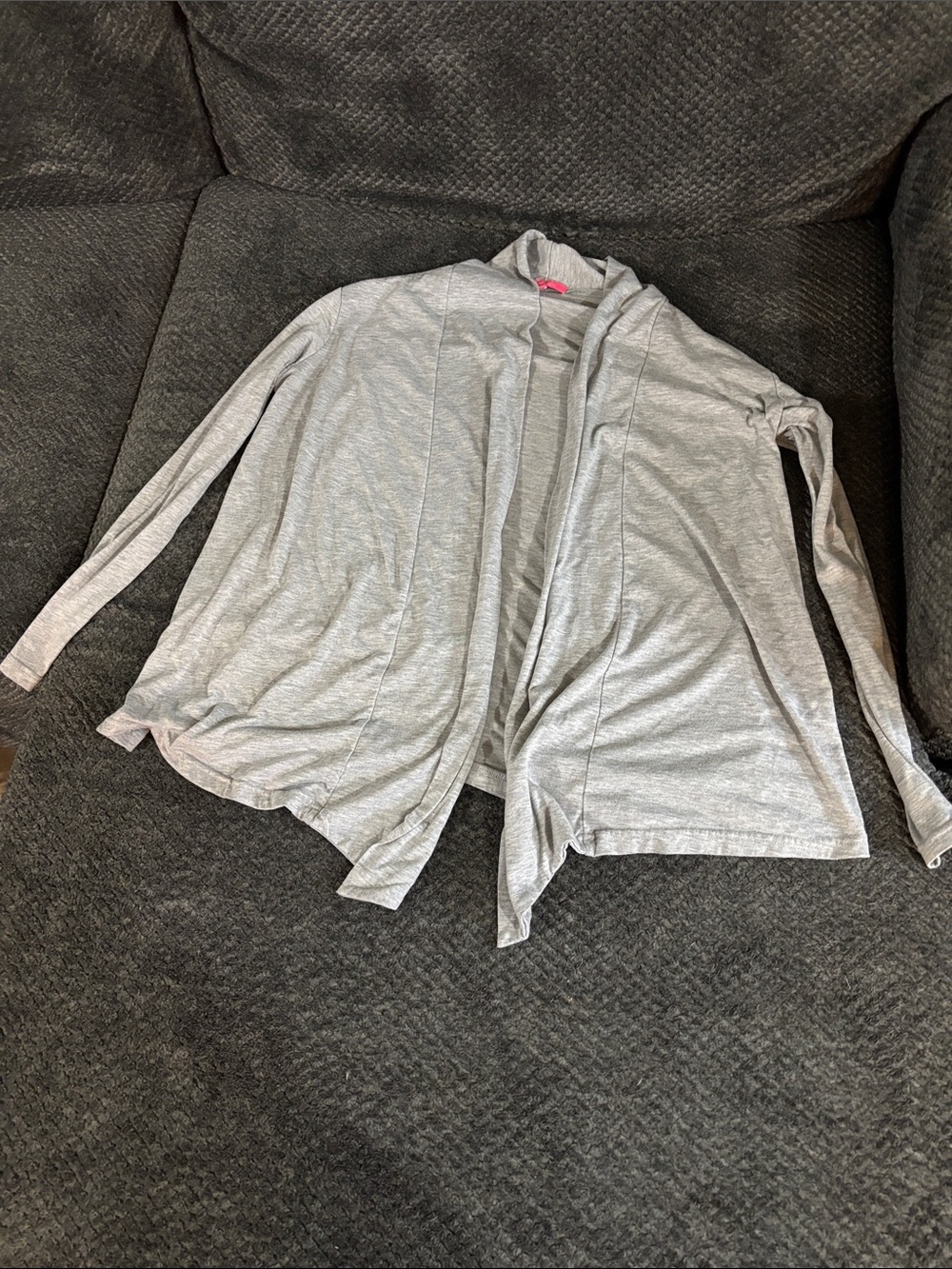 Light Gray Open-Front Women's Cardigan Sweater